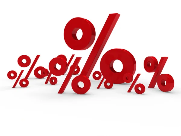 3D-rode verkoop procent — Stockfoto