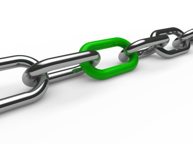 3d chain chrome green clipart