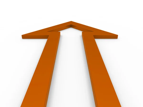 3D arrow orange upp — Stockfoto