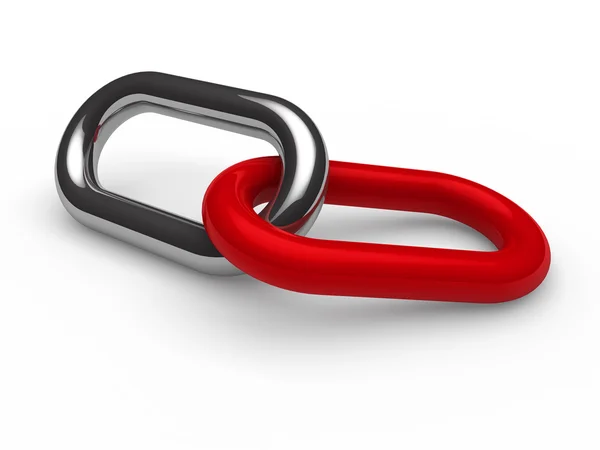 3d red chrome chain — Stock Photo, Image