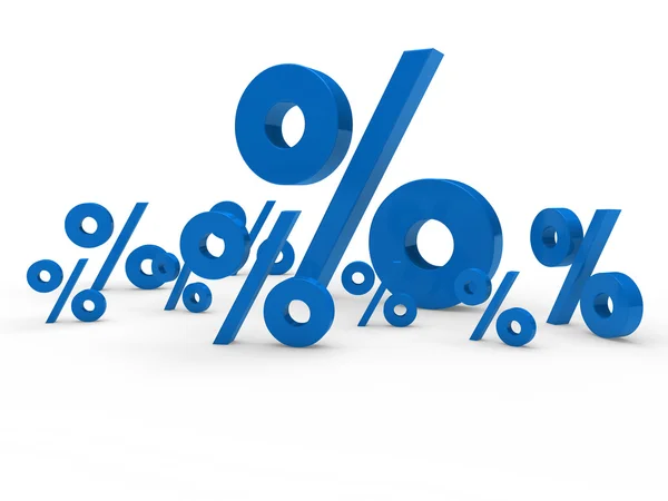 Porcentaje de venta azul 3d —  Fotos de Stock