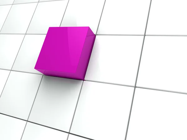3D Würfel violette Fläche — Stockfoto