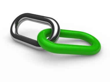 3d green chrome chain clipart