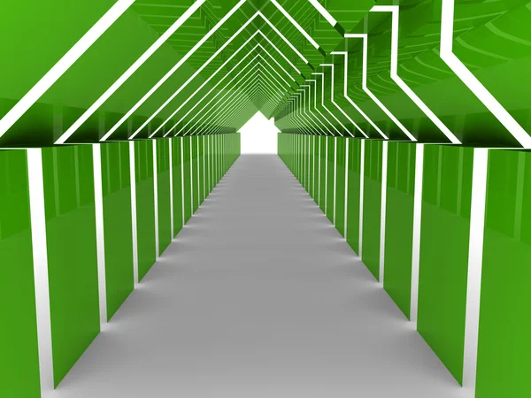 3d casa túnel verde — Foto de Stock