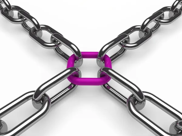 3D łańcuch chrom fioletowy — Zdjęcie stockowe