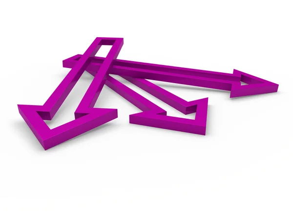 3D strzałka fioletowy — Zdjęcie stockowe