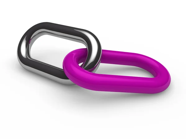 3d фиолетовая хромированная цепь — стоковое фото