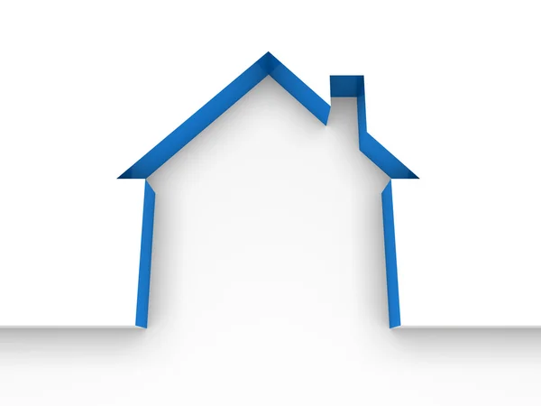 3D-huis landgoed blauw — Stockfoto
