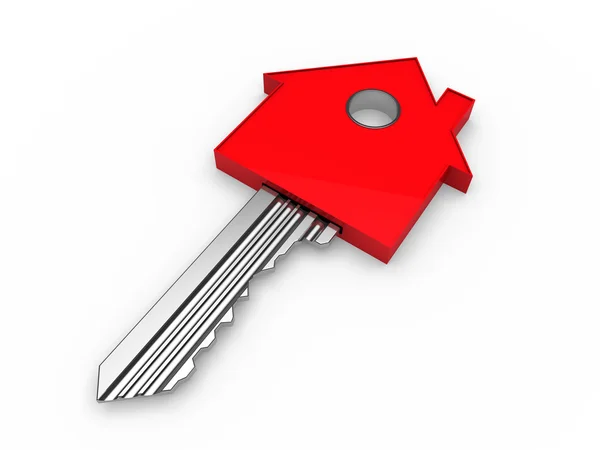 3D anahtar ev ev kırmızı — Stok fotoğraf