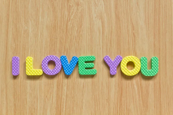 Färgglada bokstäver med "Jag älskar dig" — Stockfoto