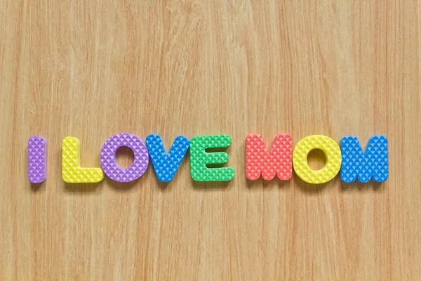 Colorful letters with "I love mom" — Stock Photo, Image