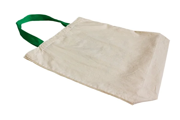 Bolso de algodón blanco aislado sobre fondo blanco . — Foto de Stock