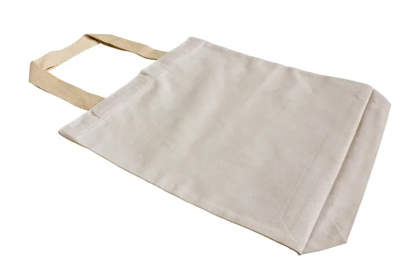 White cotton bag isolated on white background. — Stock Photo, Image