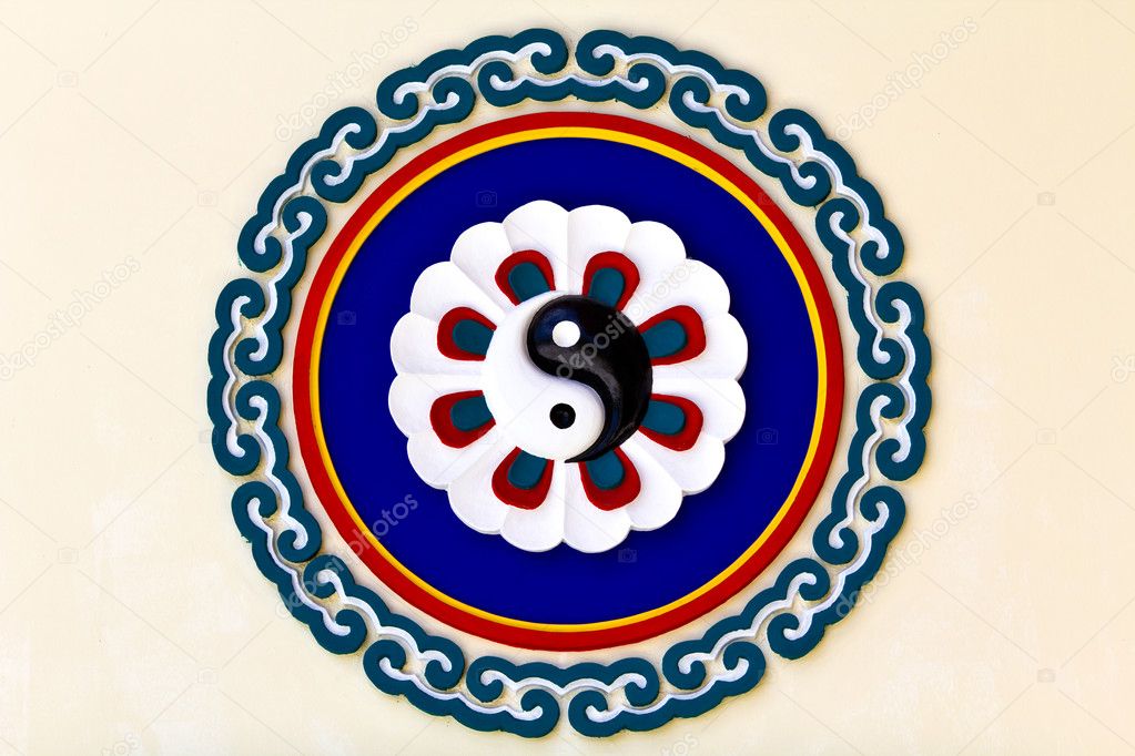 Colorful yin-yang sign
