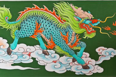 Chinese traditional kirin pattern clipart