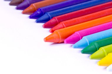 Colorful wax crayons clipart