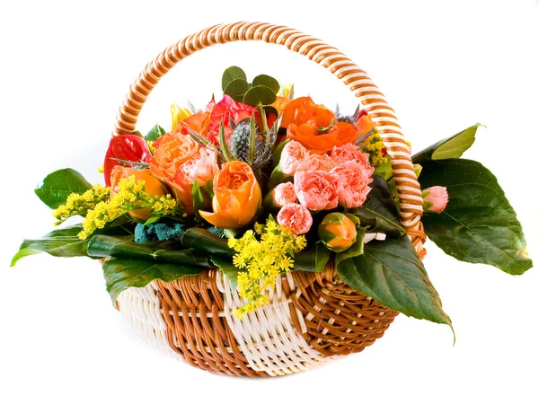 Basket with flowers — Stock Photo, Image
