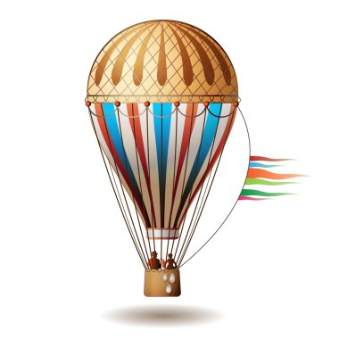 Colorful hot air balloon clipart