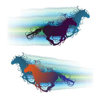 Colored horse clipart