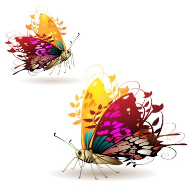 Stylized butterflies clipart