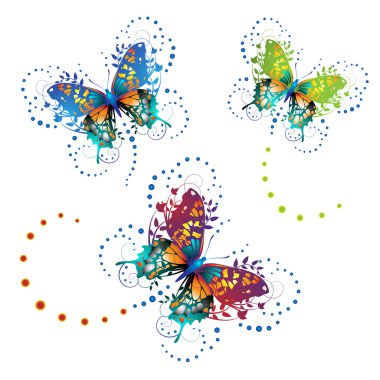 Stylized butterflies clipart