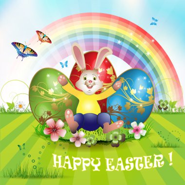 Easter card with bunny clipart