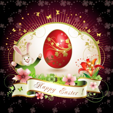 Easter card with bunny clipart