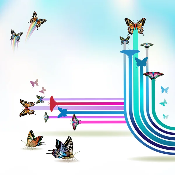 Streifen mit Schmetterlingen — Stockvektor