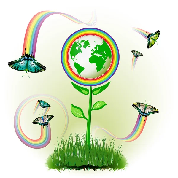 Fiori della Terra Eco — Vettoriale Stock
