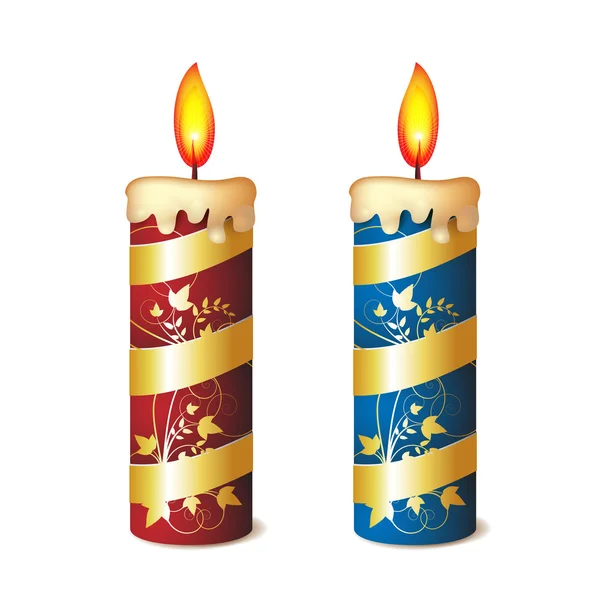 stock vector Two elegant candles