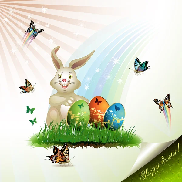 Easter card with bunny — Stock Vector