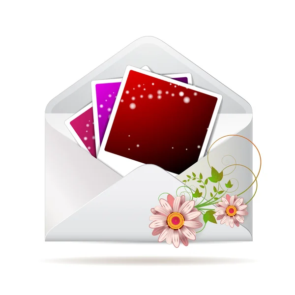 Photos vierges colorées dans l'enveloppe — Image vectorielle