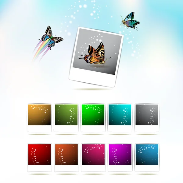 Set van lege gekleurde foto 's — Stockvector