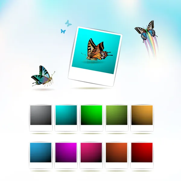 Conjunto de fotos coloridas em branco — Vetor de Stock