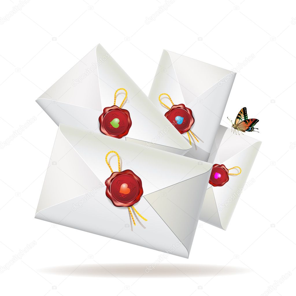 Group of envelopes with seal