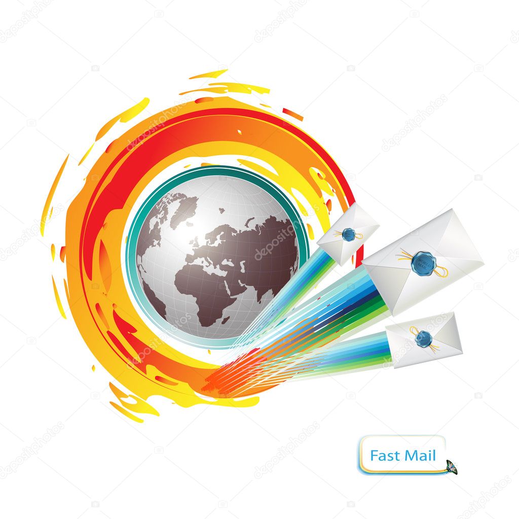 Mail icon with Earth