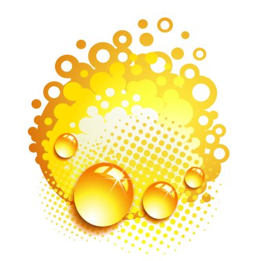 Orange background with drops clipart