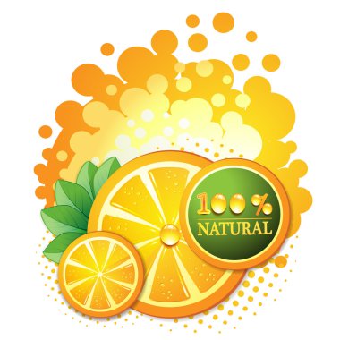 Slices orange with leaf clipart