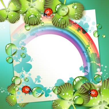 Sheet of paper with rainbow clipart