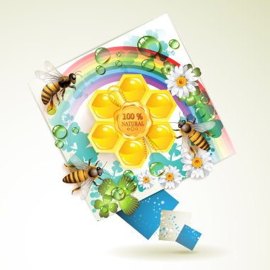 Bees and honeycombs clipart