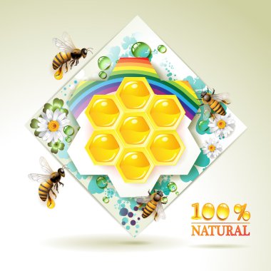 Bees and honeycombs clipart