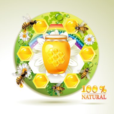 Bees and honeycombs clipart