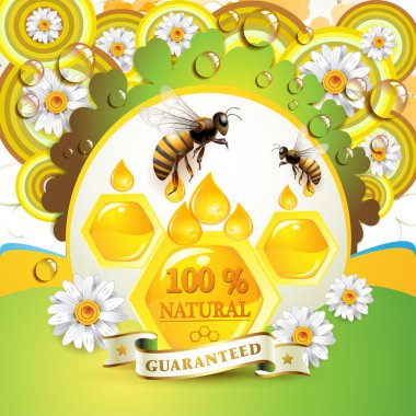 Bees and honeycombs clipart