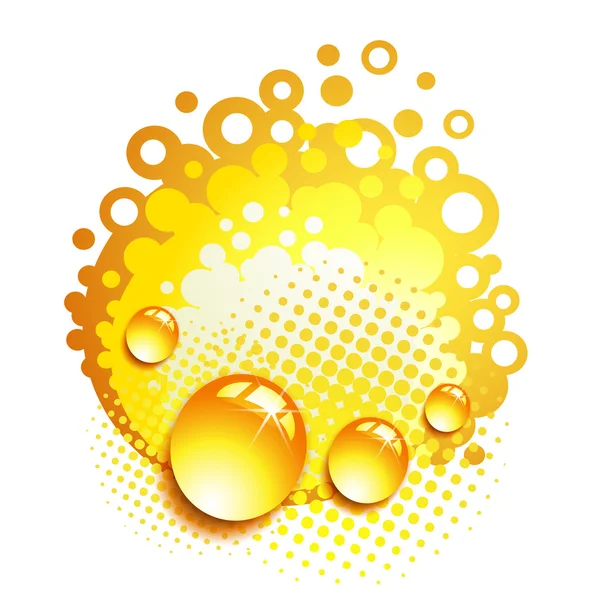 Orange background with drops — Stock Vector