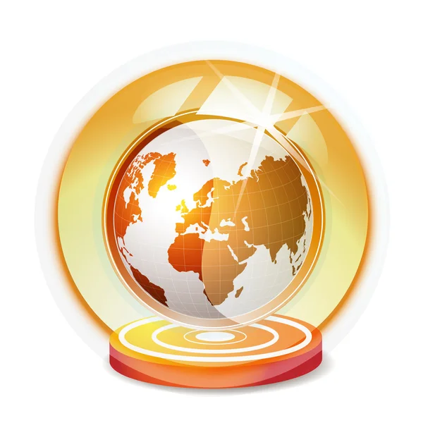 Globe en verre avec Terre rouge — Image vectorielle