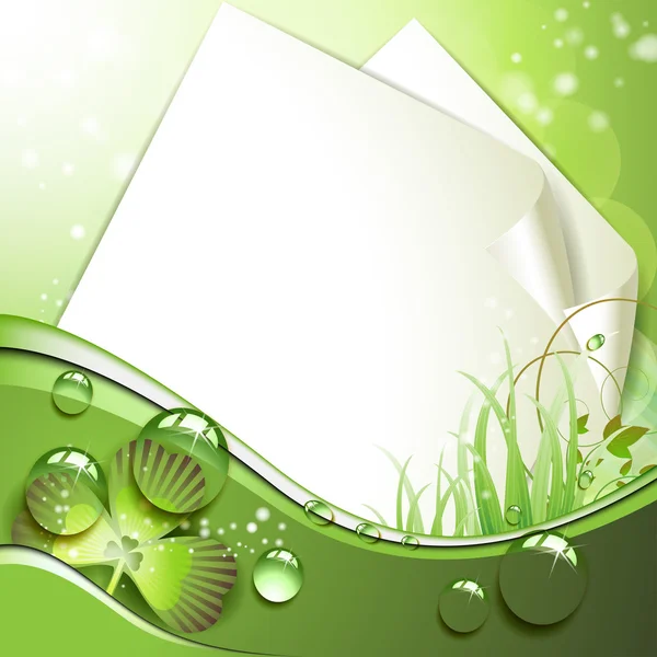 Feuilles de papier et trèfle — Image vectorielle