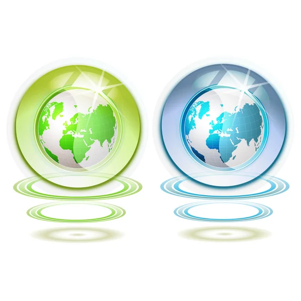 Globe en verre avec Terre — Image vectorielle