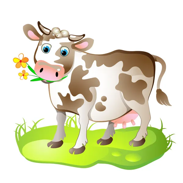 Personaje de dibujos animados de vaca — Vector de stock