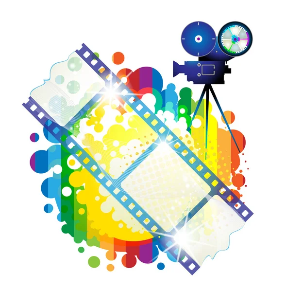 Film frames with camera — Stock Vector