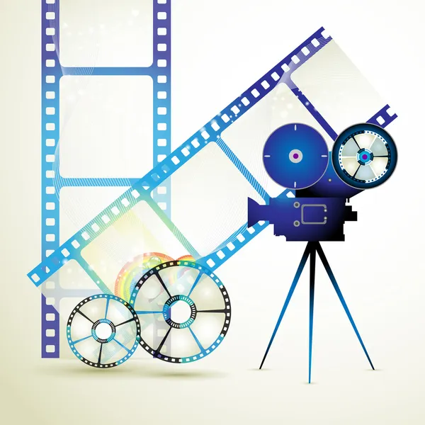Kreis-Filmrahmen mit Kamera — Stockvektor